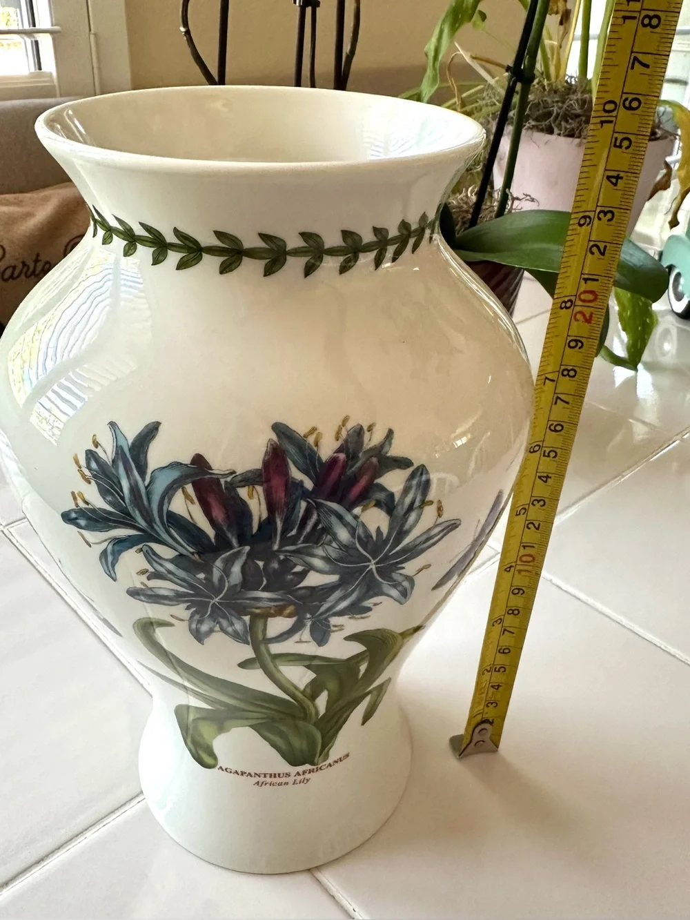 Portmeirion Botanic Garden Agapanthus African Lily 10” Vase England - Picture 6 of 7